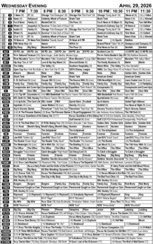 WEDNESDAY EVENING TV LISTINGS